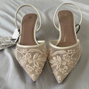 Embroidered mesh zara  Women's heels